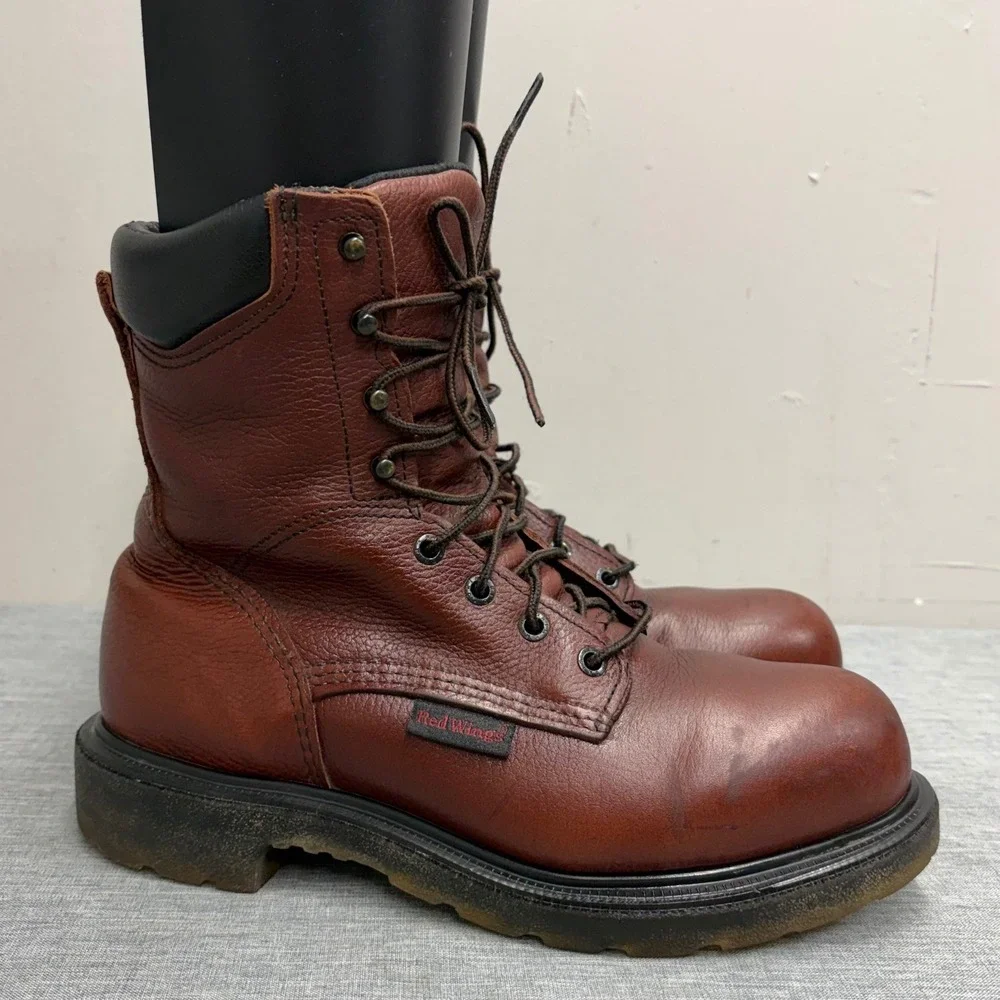 Red Wing Work Boots Mens 8 D Brown 2408 Steel Toe EH Leather 8